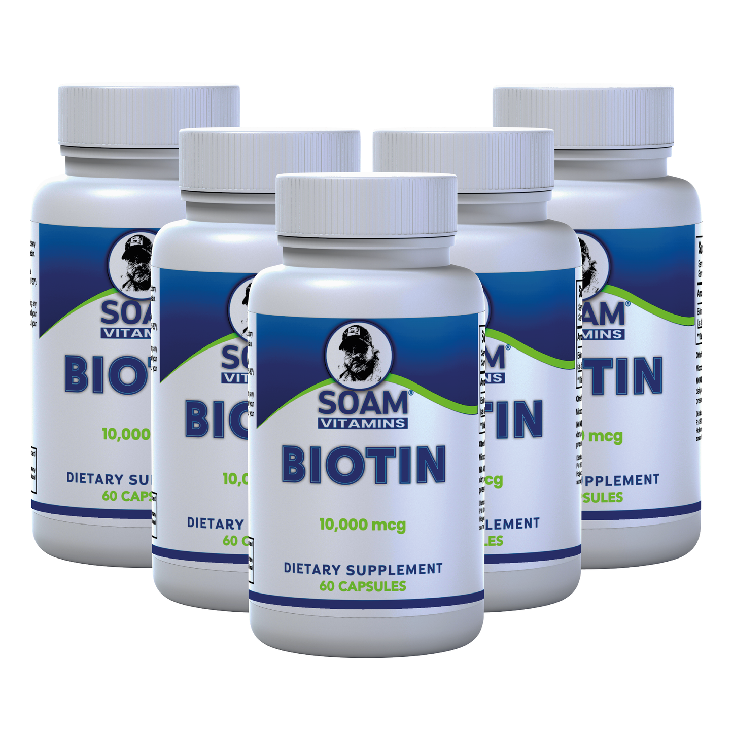 Biotin 10000mcg - Biotin Supplement - Vitamins for Women and Men - 60 capsules