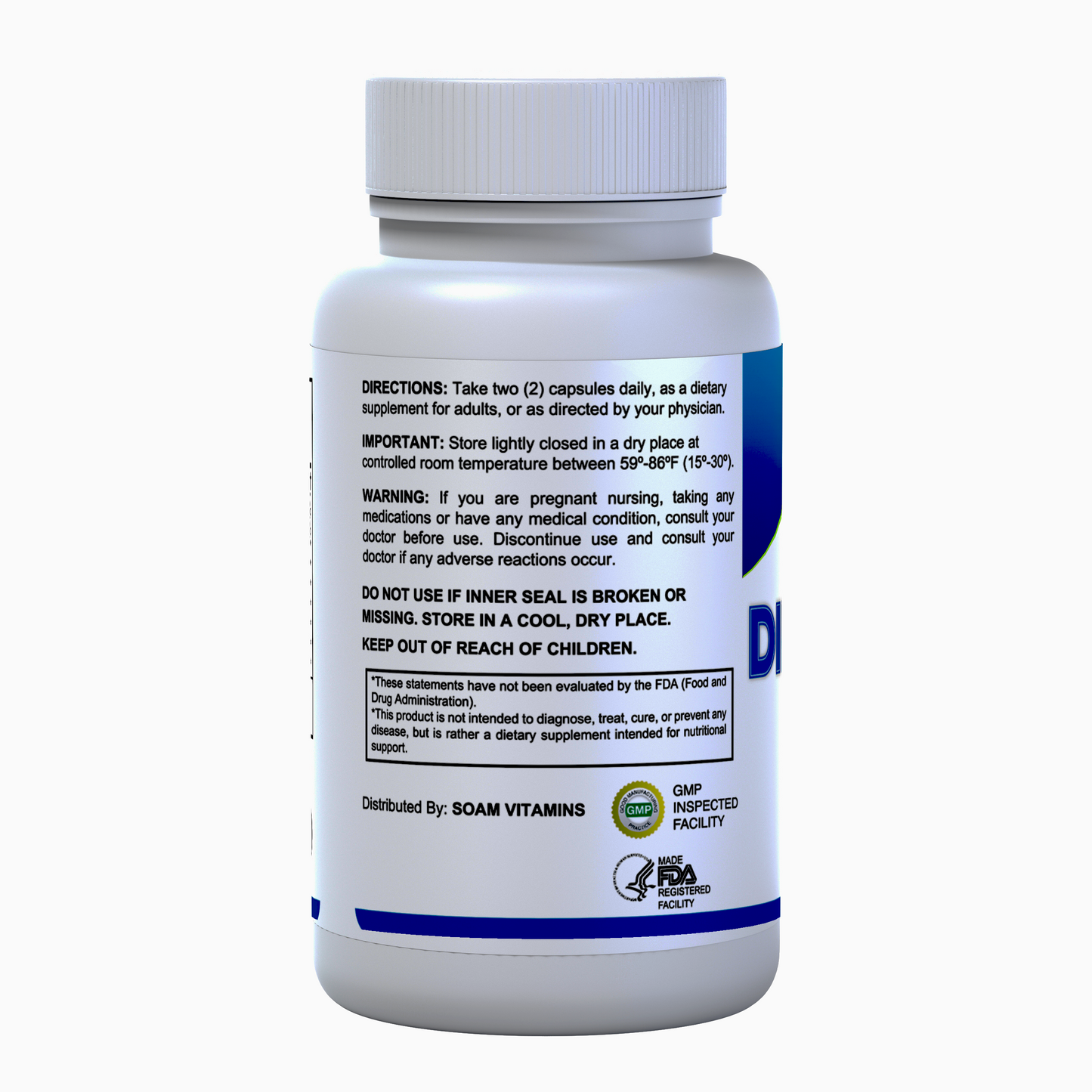 Diet Forte for Men & Women - Fiber Supplement - Metabolism Booster - Natural Support Energy - 60 Capsules - Non-GMO, Gluten Free - SOAM