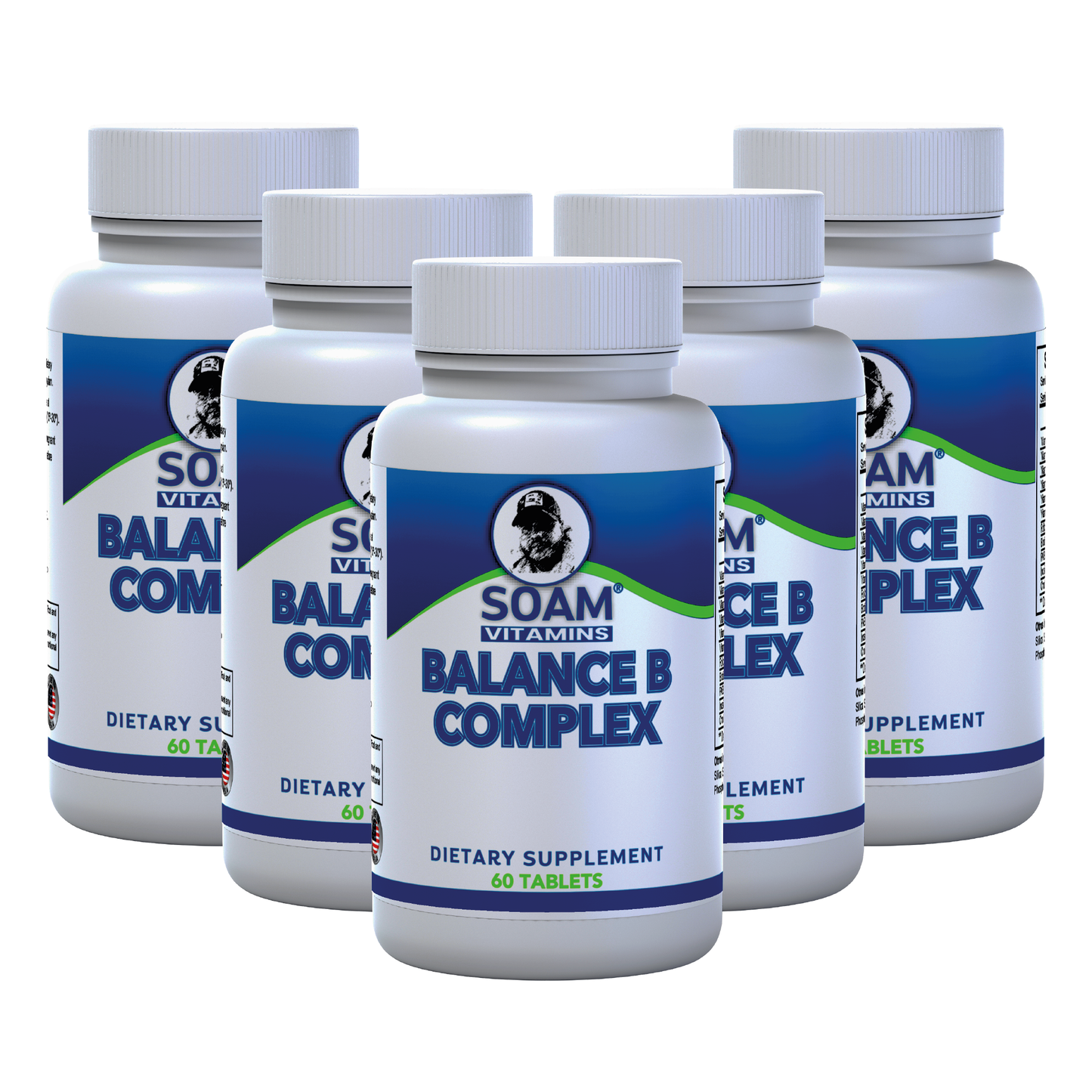 Vitamin B Complex - Multivitamin with Biotin,Choline and Folic Acid - Immune Support Supplement - Support Nervous System - 60 capsules - SOAM VITAMINS